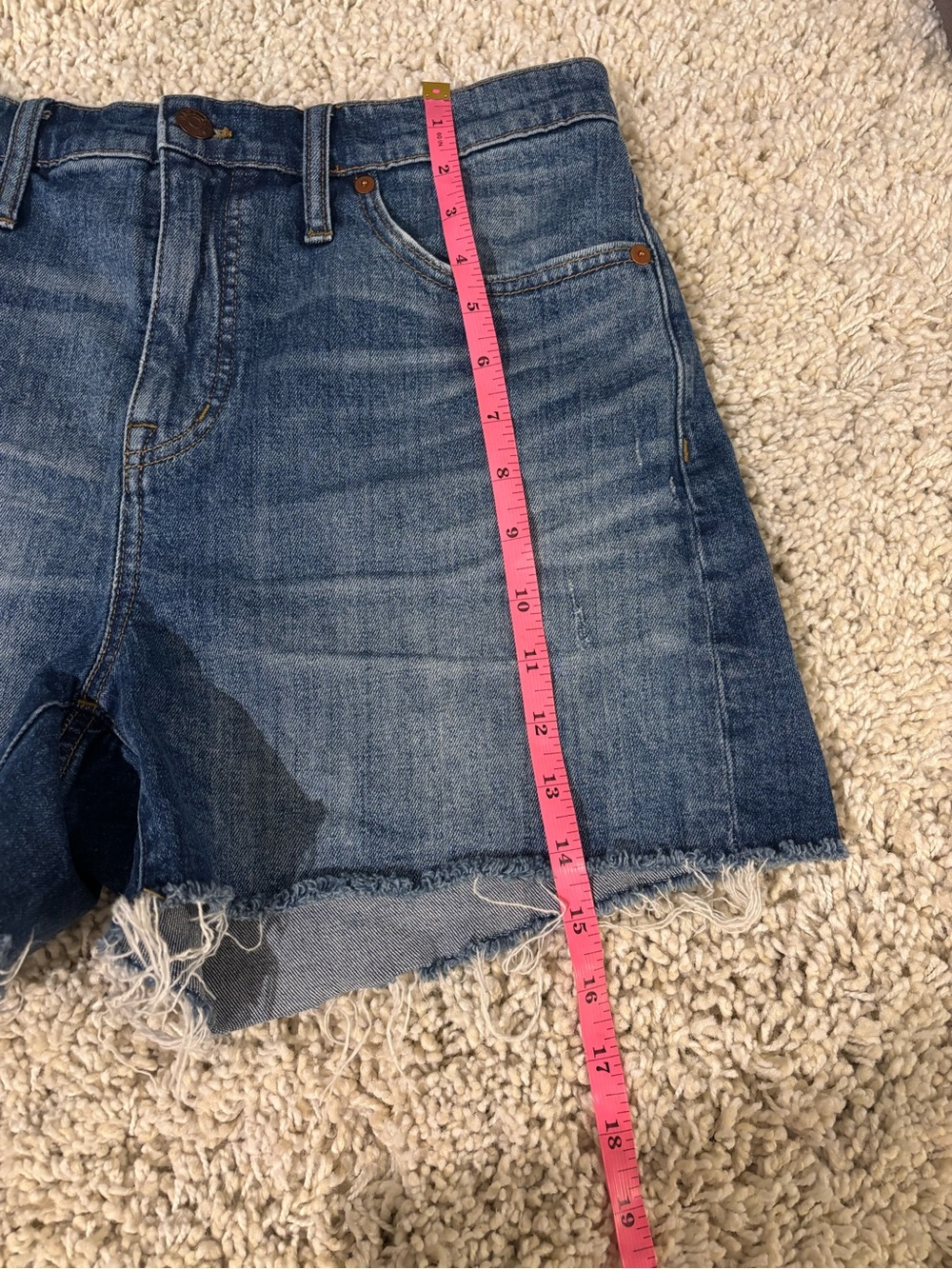 Madewell High Rise Raw Hem Denim Shorts Size 29 - Picture 7 of 8